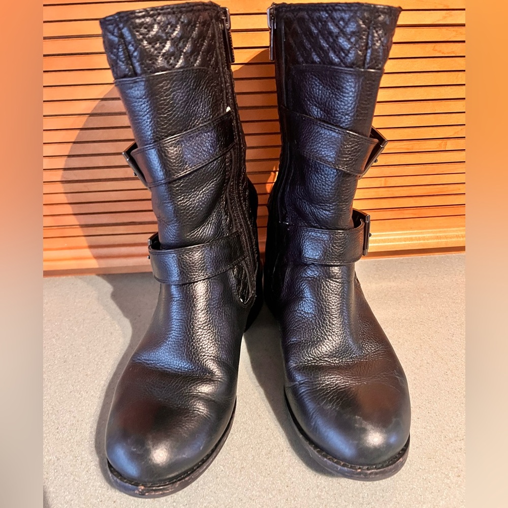 Vince Camuto Black Leather Boots - Picture 3 of 7